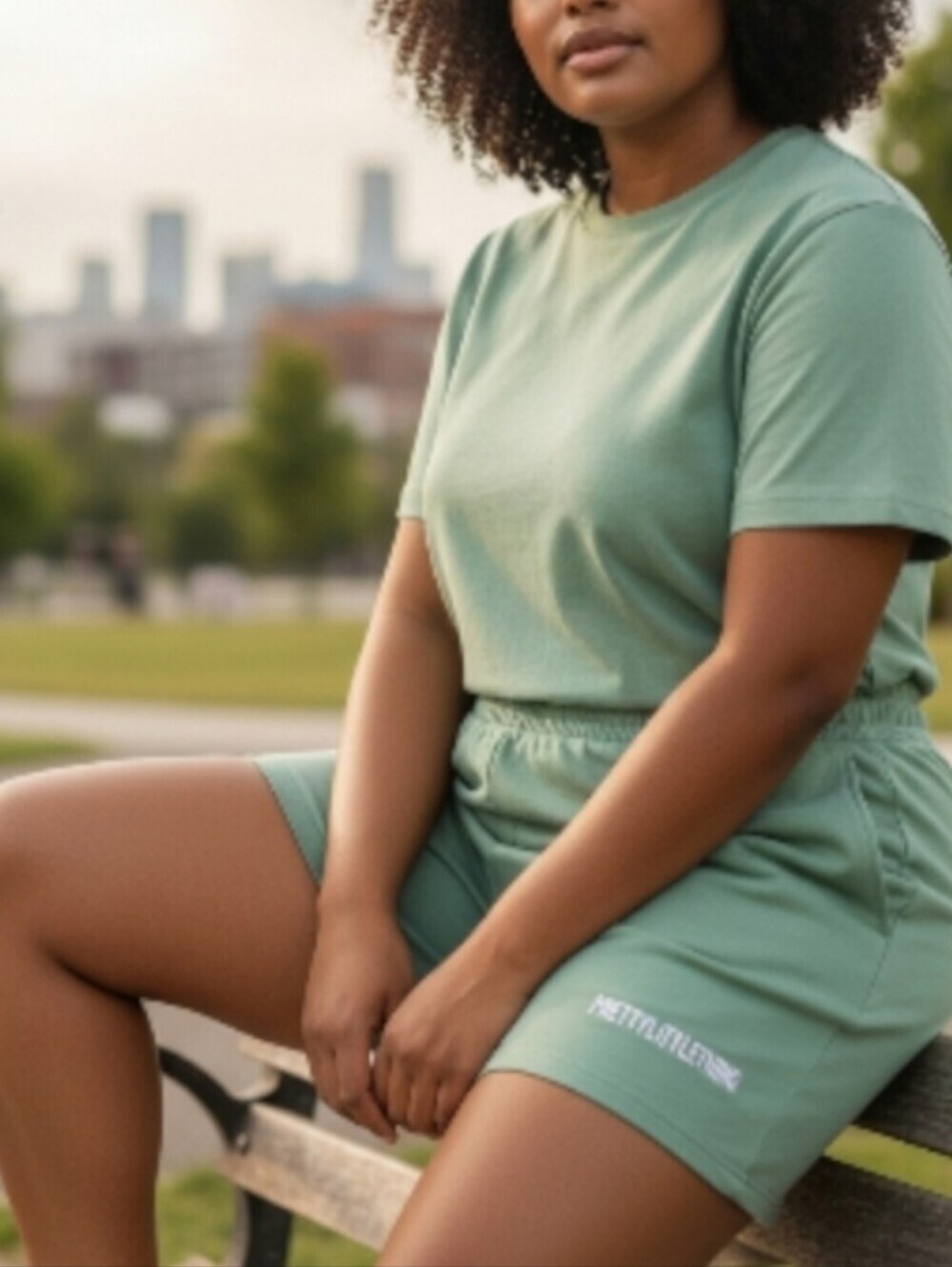 PrettyLittleThing Plus Sage Green Shorts Sz 18